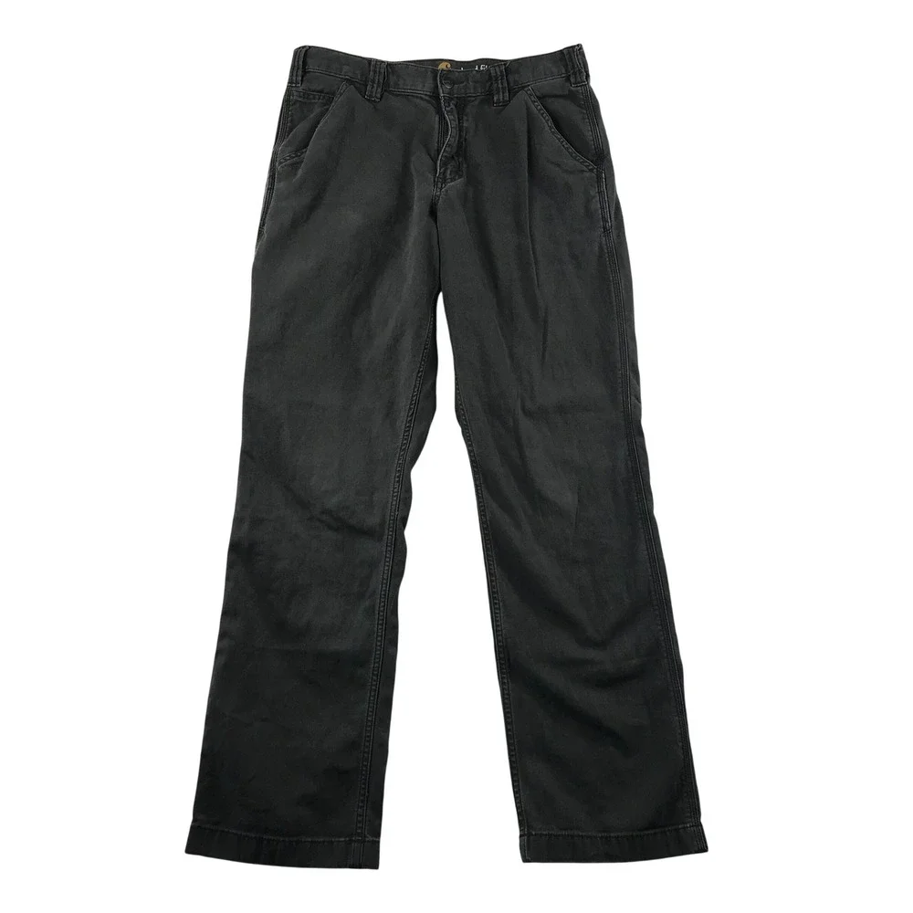 Carhartt Mens Relaxed Fit Canvas Work Pants Gray 32x32 Straight Leg 102291 306